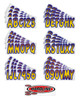 Kawasaki Boat Lettering Yellow/Purple 3  Registration Kit by Hardline Products